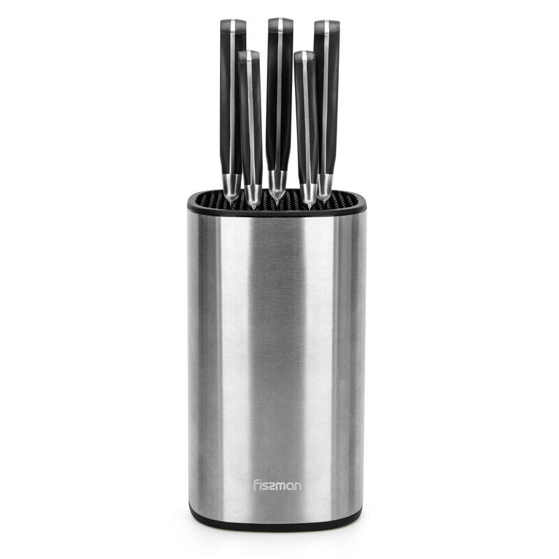 Fissman 6-Piece Bjorn 3Cr14 Stainless Steel Knife Set with Stainless Steel Block, Silver/Black
Fissman 6-Piece Bjorn 3Cr14 Stainless Steel Knife Set with Stainless Steel Block, Silver/Black