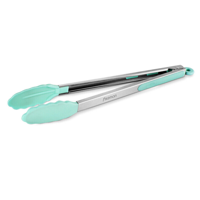 Fissman Stainless Steel Silicone Cooking Tongs with Non-Stick Silicone Tips, Silver/Mint
Fissman Stainless Steel Silicone Cooking Tongs with Non-Stick Silicone Tips, Silver/Mint