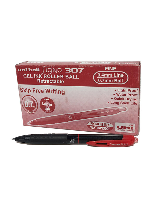 Uniball 12-Piece Signo Retractable Gel Rollerball Pen Set, 0.7mm, UMN307-RD-12, Red
Uniball 12-Piece Signo Retractable Gel Rollerball Pen Set, 0.7mm, UMN307-RD-12, Red