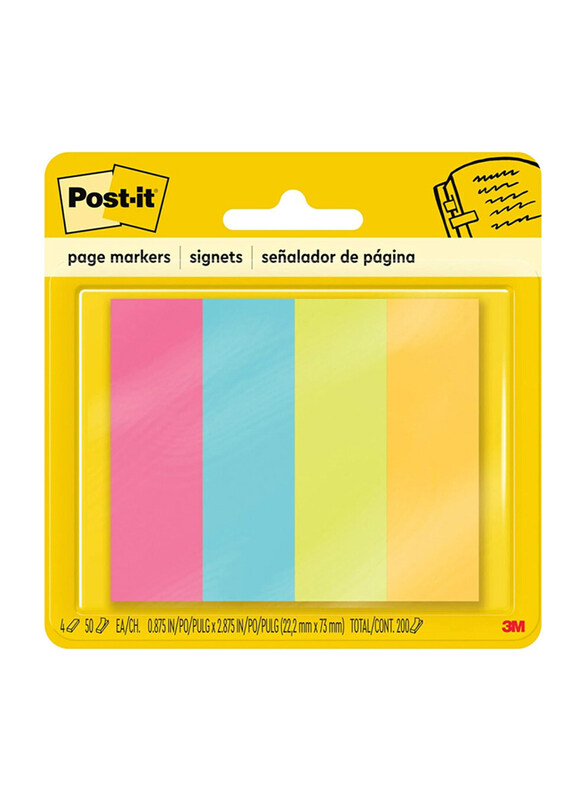 3M 7/8 x 1.75 Inch 5 Ultra Color Post-it Page Marker, 671-4AU, 200 Sheets, Multicolour
3M 7/8 x 1.75 Inch 5 Ultra Color Post-it Page Marker, 671-4AU, 200 Sheets, Multicolour