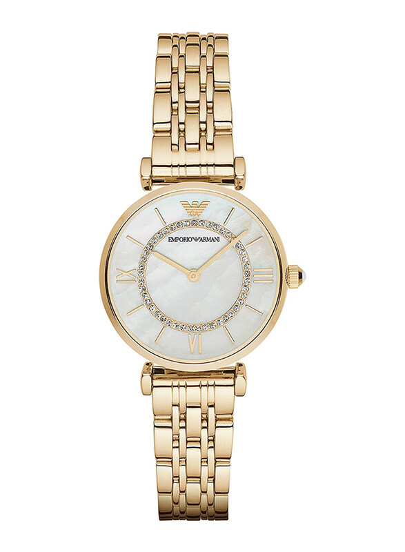 Emporio Armani Analog Watch for Women with Stainless Steel Band, Water Resistant, AR1907, Gold-White
Emporio Armani Analog Watch for Women with Stainless Steel Band, Water Resistant, AR1907, Gold-White