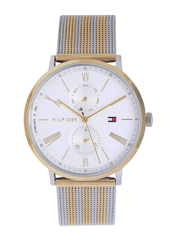 Tommy Hilfiger Analog Watch for Women with Stainless Steel Band, Water Resistant and Chronograph, TH1782074, Silver/Gold-White
Tommy Hilfiger Analog Watch for Women with Stainless Steel Band, Water Resistant and Chronograph, TH1782074, Silver/Gold-White