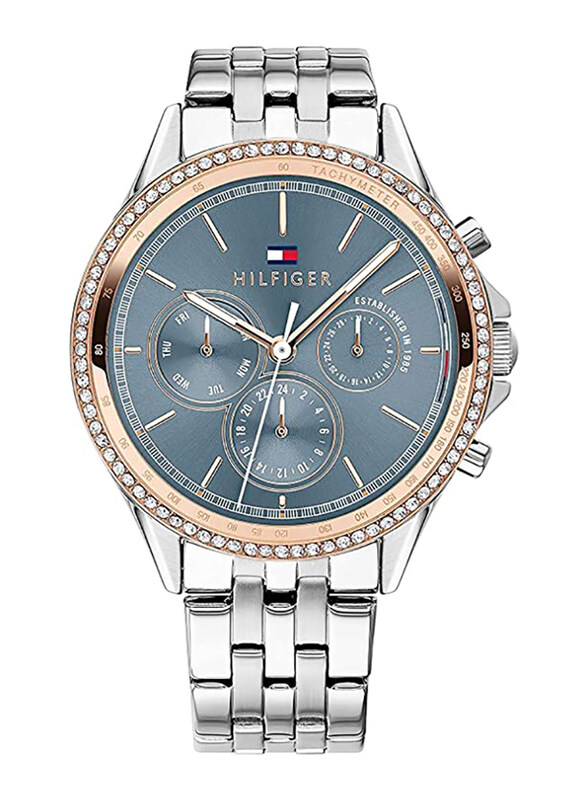 Tommy Hilfiger Analog Watch for Women with Stainless Steel Band, Water Resistant and Chronograph, 1781976, Silver-Grey
Tommy Hilfiger Analog Watch for Women with Stainless Steel Band, Water Resistant and Chronograph, 1781976, Silver-Grey