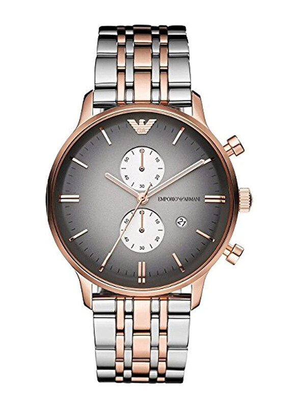 Emporio Armani Analog Watch for Men with Stainless Steel Band, Water Resistant and Chronograph, AR1721, Silver/Rose Gold-Grey
Emporio Armani Analog Watch for Men with Stainless Steel Band, Water Resistant and Chronograph, AR1721, Silver/Rose Gold-Grey