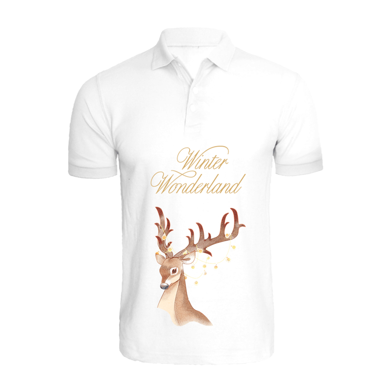 BYFT (White) Holiday Themed Printed Cotton T-shirt (Winter Wonderland Deer) Unisex Personalized Polo Neck T-shirt (Small)-Set of 1 pc-220 GSM
BYFT (White) Holiday Themed Printed Cotton T-shirt (Winter Wonderland Deer) Unisex Personalized Polo Neck T-shirt (Small)-Set of 1 pc-220 GSM