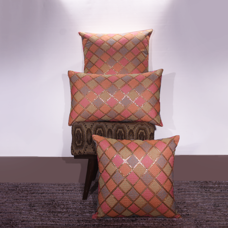 BYFT Orchard Cushion Cover 18 x 18 inch (Diagonal Checks Design - Peach) 45 x 45 cm Luxury Decorative Cushion Cover for Sofa, Bed & Living Room- Set o
BYFT Orchard Cushion Cover 18 x 18 inch (Diagonal Checks Design - Peach) 45 x 45 cm Luxury Decorative Cushion Cover for Sofa, Bed & Living Room- Set o