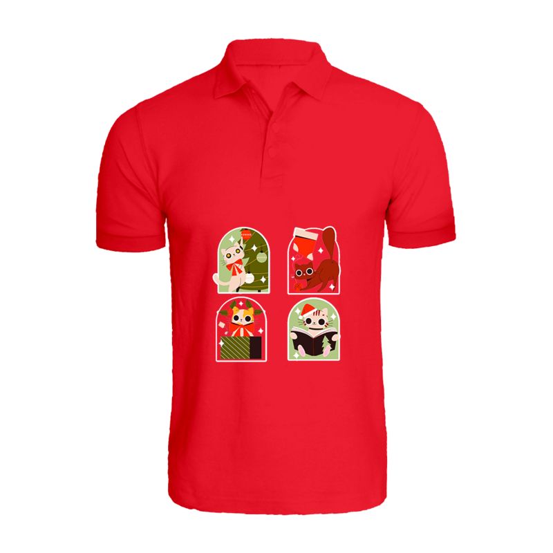 BYFT (Red) Holiday Themed Printed Cotton T-shirt (Christmas Cats) Unisex Personalized Polo Neck T-shirt (2XL)-Set of 1 pc-220 GSM
BYFT (Red) Holiday Themed Printed Cotton T-shirt (Christmas Cats) Unisex Personalized Polo Neck T-shirt (2XL)-Set of 1 pc-220 GSM