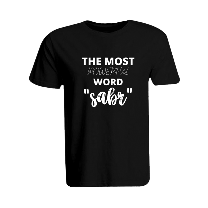 BYFT (Black) Ramadan Printed Tshirt (The Most Powerful Word Sabr) Cotton (XL) Unisex Round Neck Tshirt -190 GSM
BYFT (Black) Ramadan Printed Tshirt (The Most Powerful Word Sabr) Cotton (XL) Unisex Round Neck Tshirt -190 GSM