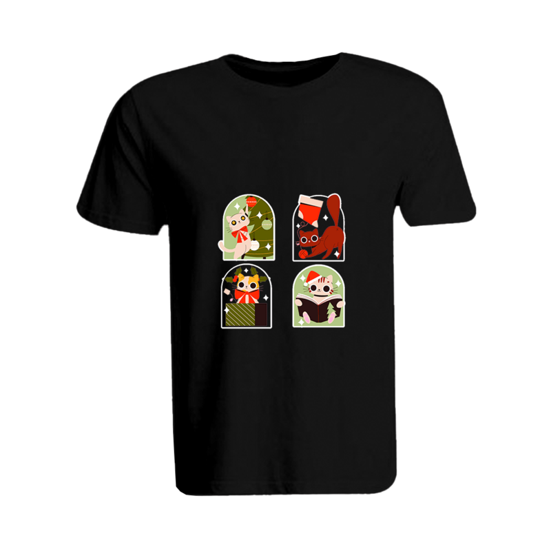 BYFT (Black) Holiday Themed Printed Cotton T-shirt (Christmas Cats) Unisex Personalized Round Neck T-shirt (2XL)-Set of 1 pc-190 GSM
BYFT (Black) Holiday Themed Printed Cotton T-shirt (Christmas Cats) Unisex Personalized Round Neck T-shirt (2XL)-Set of 1 pc-190 GSM