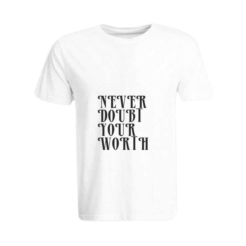 BYFT (White) Printed Cotton T-shirt (Never Doubt your worth) Personalized Round Neck T-shirt For Women (Small)-Set of 1 pc-190 GSM
BYFT (White) Printed Cotton T-shirt (Never Doubt your worth) Personalized Round Neck T-shirt For Women (Small)-Set of 1 pc-190 GSM