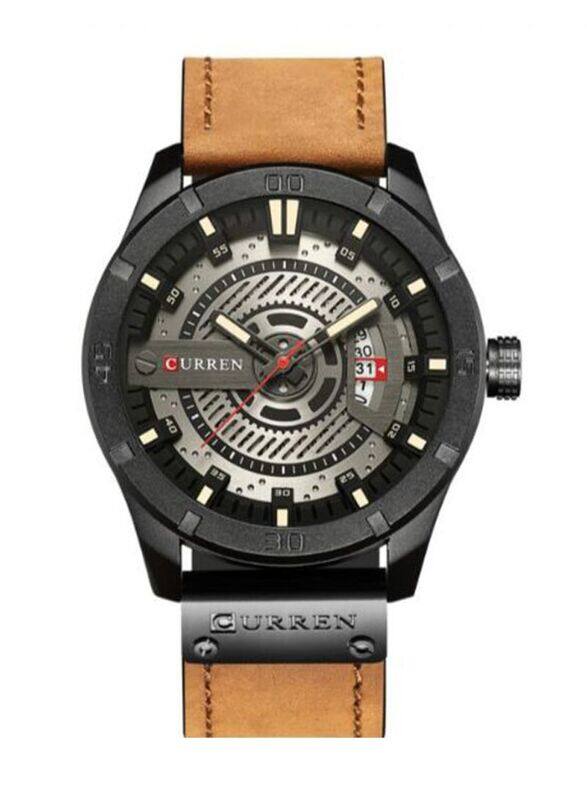 Curren Military Analog Watch for Men with Leather Band, Water Resistant, 8301, Brown/Silver
Curren Military Analog Watch for Men with Leather Band, Water Resistant, 8301, Brown/Silver