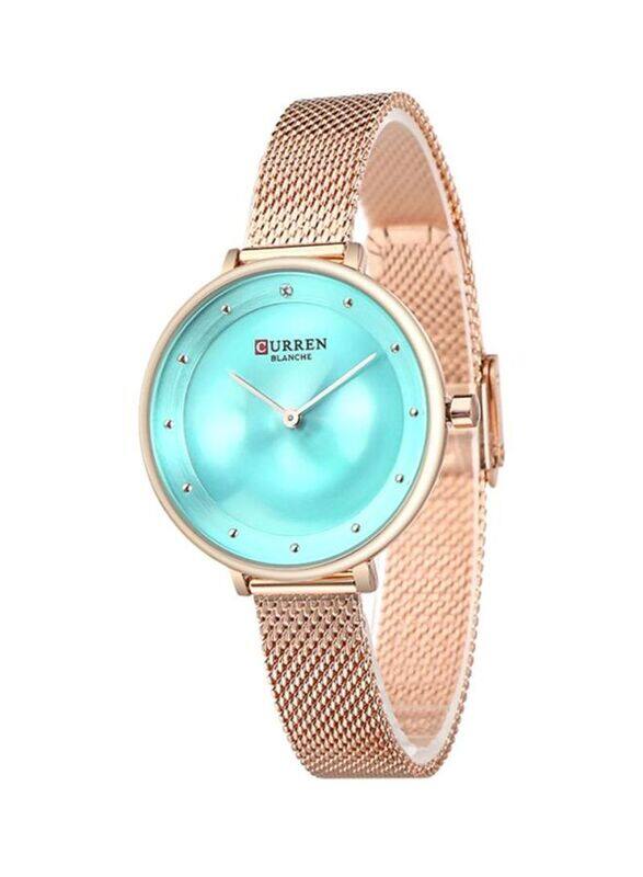 Curren Analog Watch for Women with Stainless Steel Band, Water Resistant, 2628052, Rose Gold-Green
Curren Analog Watch for Women with Stainless Steel Band, Water Resistant, 2628052, Rose Gold-Green