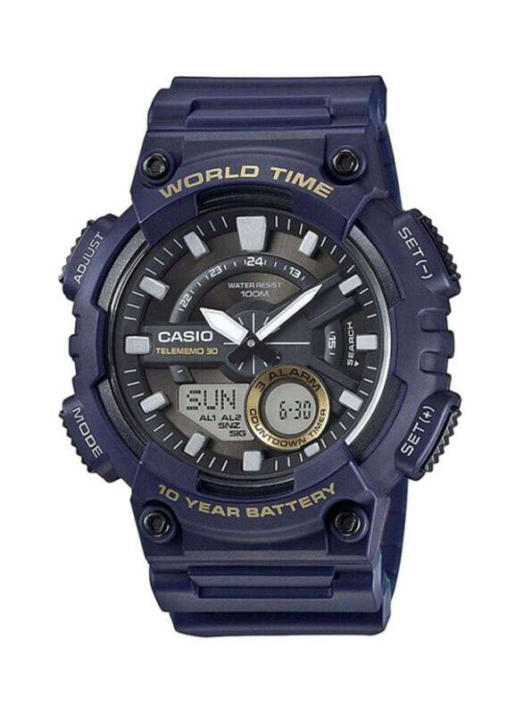Casio Youth Analog + Digital Watch for Men with Resin Band, Water Resistant, AEQ-110W-2AVDF, Navy Blue/Multicolour
Casio Youth Analog + Digital Watch for Men with Resin Band, Water Resistant, AEQ-110W-2AVDF, Navy Blue/Multicolour