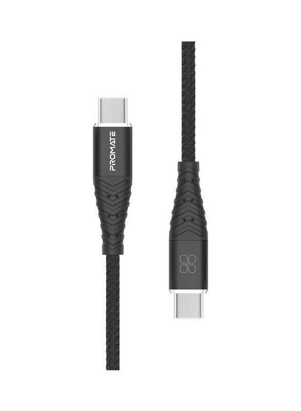 Promate 1-Meter Highly Tensile Fabric Braided USB-C Cable, USB Type-C to USB Type-C, for Smartphones/Tablets, Black
Promate 1-Meter Highly Tensile Fabric Braided USB-C Cable, USB Type-C to USB Type-C, for Smartphones/Tablets, Black