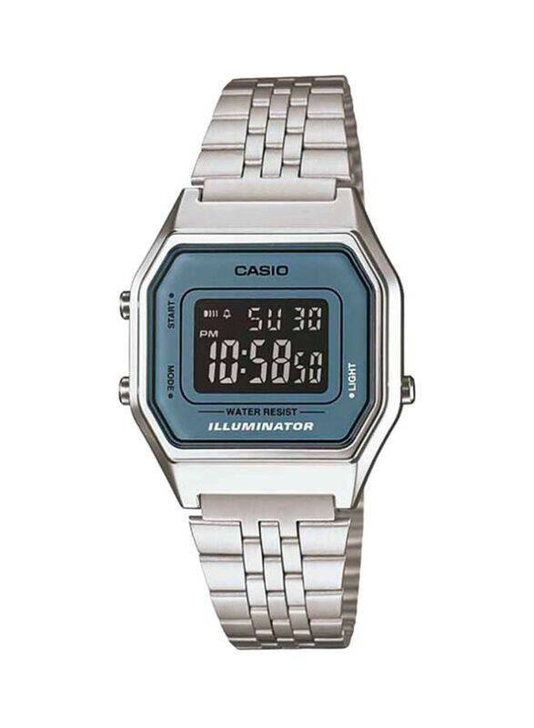 Casio Digital Wrist Watch for Women with Stainless Steel Band, Water Resistant, Silver-Blue/Black
Casio Digital Wrist Watch for Women with Stainless Steel Band, Water Resistant, Silver-Blue/Black