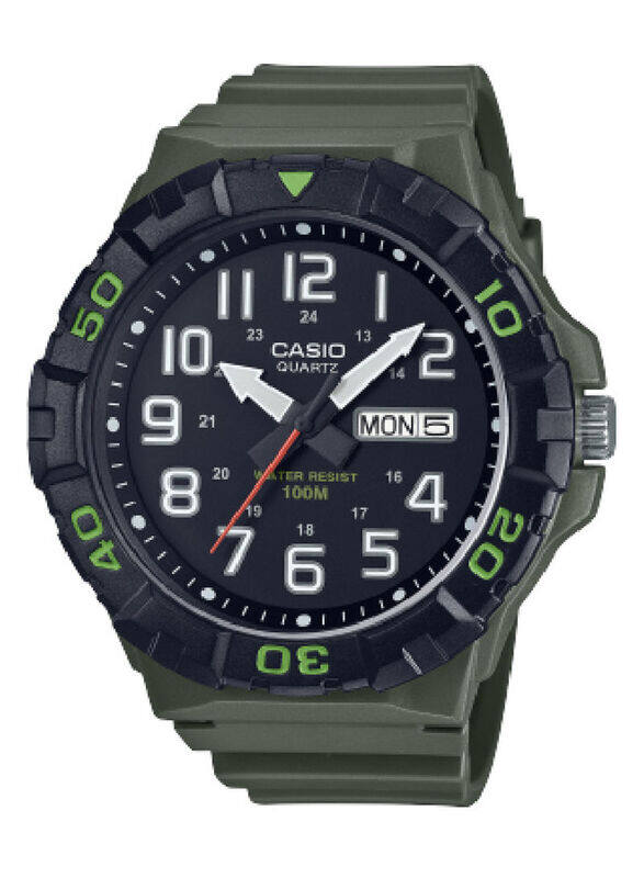 Casio Analog Watch for Men With Resin Band, Water Resistant, MRW-210H-3AV, Green-Black
Casio Analog Watch for Men With Resin Band, Water Resistant, MRW-210H-3AV, Green-Black