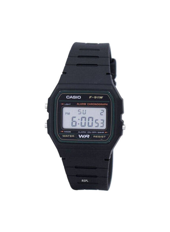 Casio Youth Series Digital Watch for Men with Resin Band, Splash Resistant, F-91W-3SDG, Black/Grey
Casio Youth Series Digital Watch for Men with Resin Band, Splash Resistant, F-91W-3SDG, Black/Grey