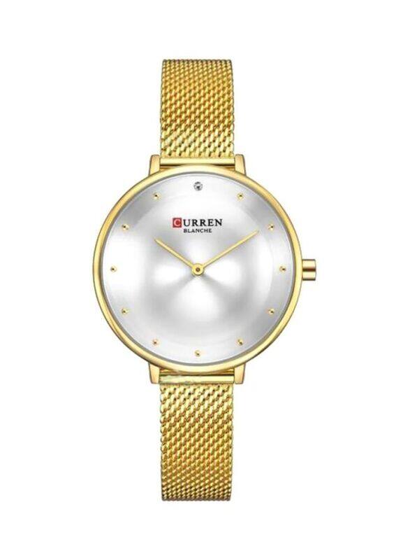 Curren Analog Watch for Women with Stainless Steel Band, Water Resistant, 9029, Gold-Silver
Curren Analog Watch for Women with Stainless Steel Band, Water Resistant, 9029, Gold-Silver