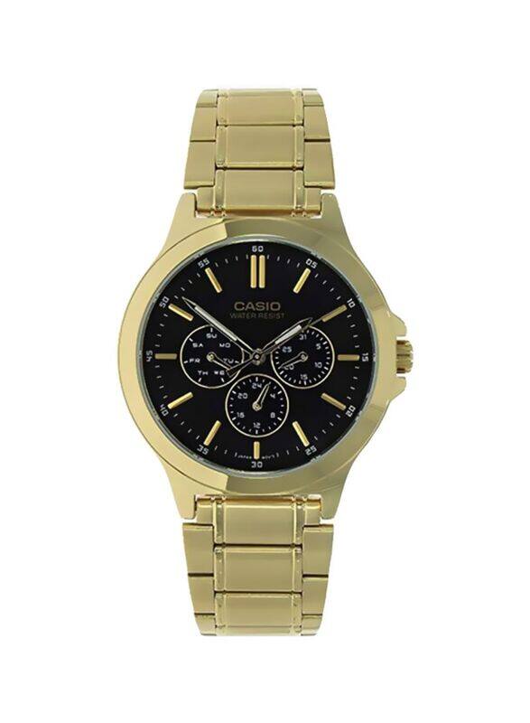 Casio Analog Watch for Men with Stainless Steel Band, Water Resistant & Chronograph, MTP-V300G-1AUDF, Gold/Black
Casio Analog Watch for Men with Stainless Steel Band, Water Resistant & Chronograph, MTP-V300G-1AUDF, Gold/Black