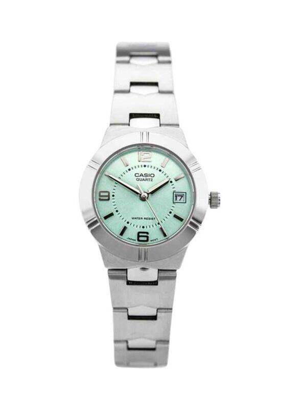 Casio Enticer Analog Watch for Women with Stainless Steel Band, Water Resistant, Ltp-1241D-3A, Silver-Light Green
Casio Enticer Analog Watch for Women with Stainless Steel Band, Water Resistant, Ltp-1241D-3A, Silver-Light Green