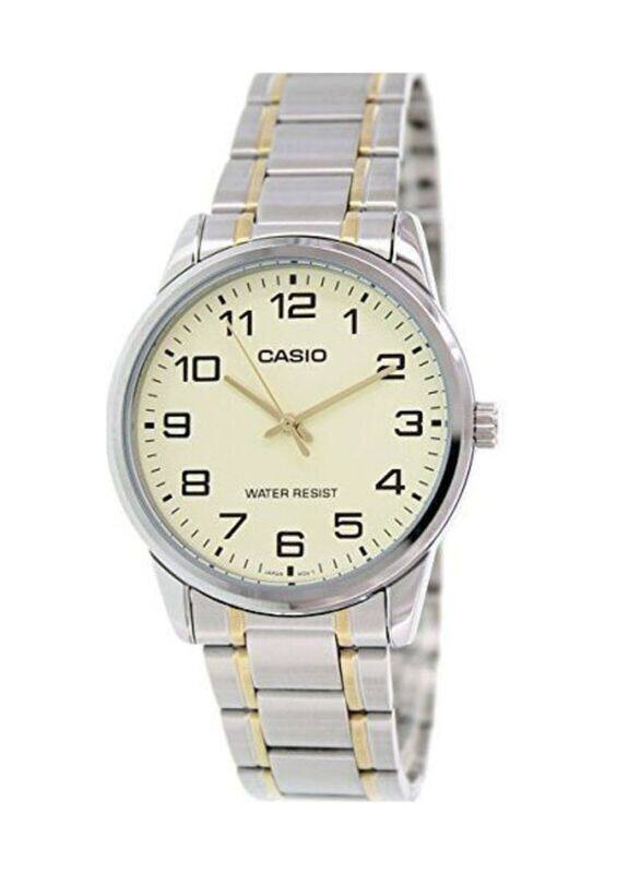 Casio Analog Watch for Men with Stainless Steel Band, Water Resistant, MTP-V001SG-9B, Multicolour/Beige
Casio Analog Watch for Men with Stainless Steel Band, Water Resistant, MTP-V001SG-9B, Multicolour/Beige
