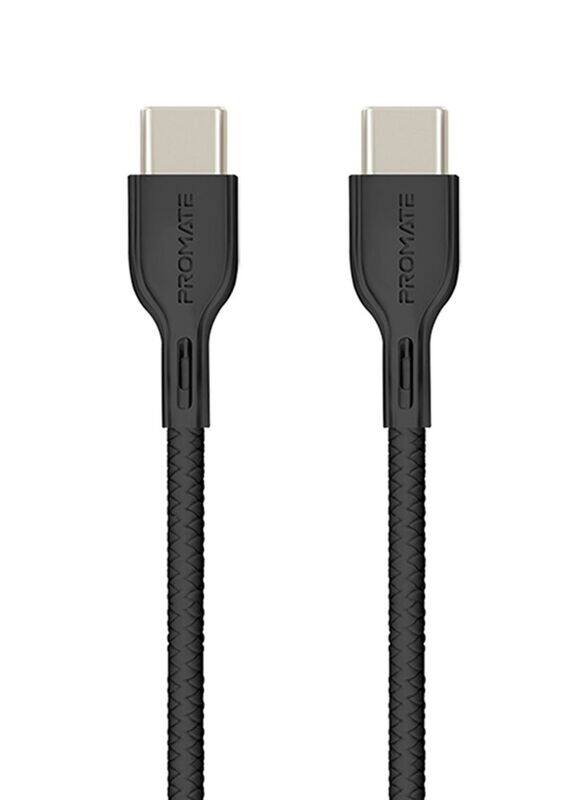 Promate 2-Meter USB-C Sync & Charge Cable, 3A USB Type-C to USB Type-C, 60W Power Delivery Tangle Free Cord, for Smartphones/Tablets, Black
Promate 2-Meter USB-C Sync & Charge Cable, 3A USB Type-C to USB Type-C, 60W Power Delivery Tangle Free Cord, for Smartphones/Tablets, Black