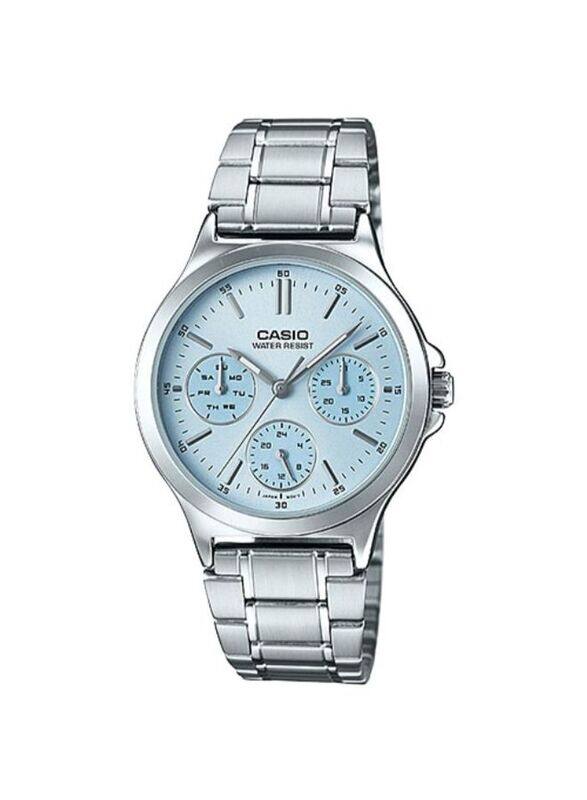 Casio Analog Watch for Women with Stainless Steel Band, Water Resistant and Chronograph, LTP-V300D-2A, Silver-Blue
Casio Analog Watch for Women with Stainless Steel Band, Water Resistant and Chronograph, LTP-V300D-2A, Silver-Blue