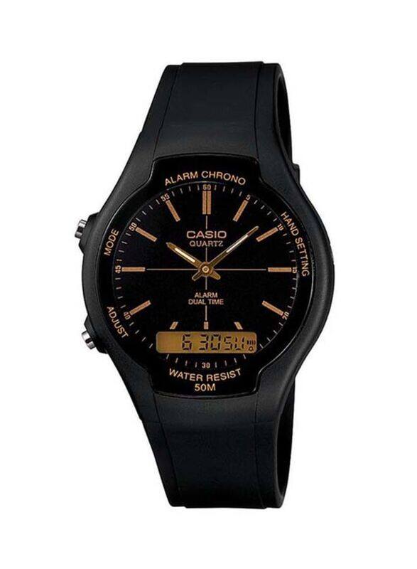 Casio Analog + Digital Watch for Men with Resin Band, Water Resistant, AW-90H-9EVDF, Black/Multicolour
Casio Analog + Digital Watch for Men with Resin Band, Water Resistant, AW-90H-9EVDF, Black/Multicolour
