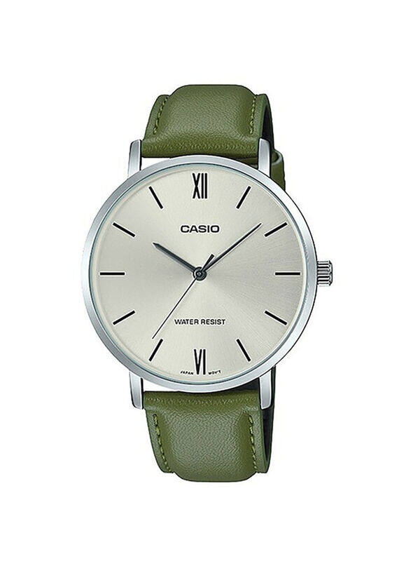Casio Analog Watch for Men with Leather Band, Water Resistant, 8380-4, Green-Silver
Casio Analog Watch for Men with Leather Band, Water Resistant, 8380-4, Green-Silver