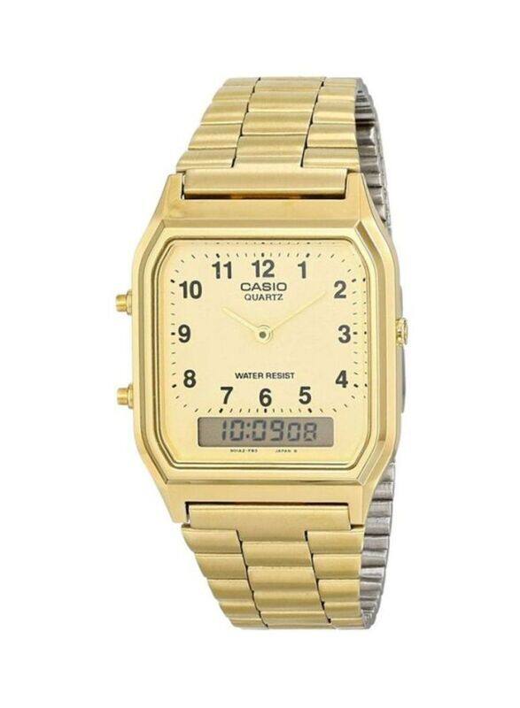 Casio Youth Analog + Digital Watch for Men with Stainless Steel Band, Water Resistant, AQ-230GA-9BMQ, Gold
Casio Youth Analog + Digital Watch for Men with Stainless Steel Band, Water Resistant, AQ-230GA-9BMQ, Gold