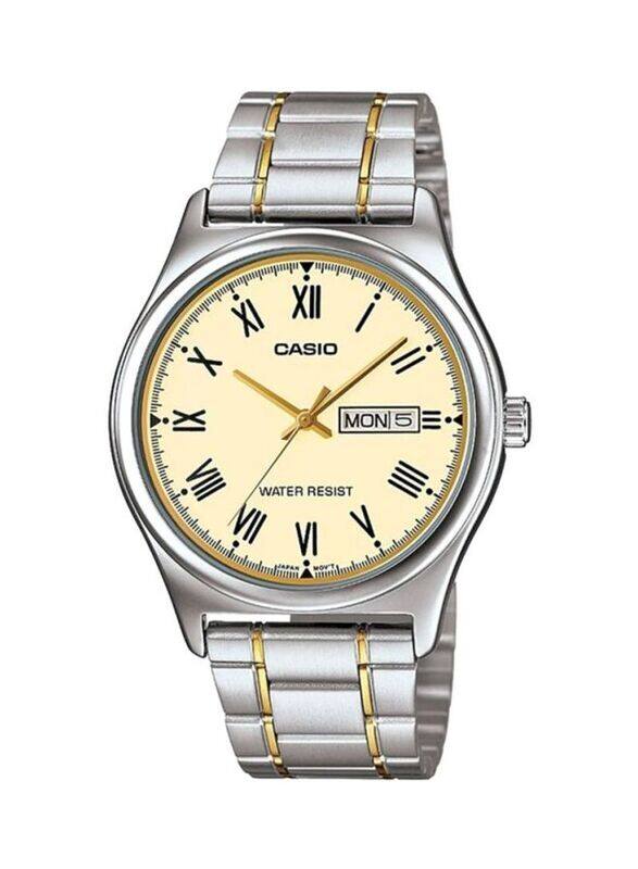 Casio Analog Watch for Men with Stainless Steel Band, Water Resistant, MTP-V006SG-9BUDF, Multicolour/Beige
Casio Analog Watch for Men with Stainless Steel Band, Water Resistant, MTP-V006SG-9BUDF, Multicolour/Beige