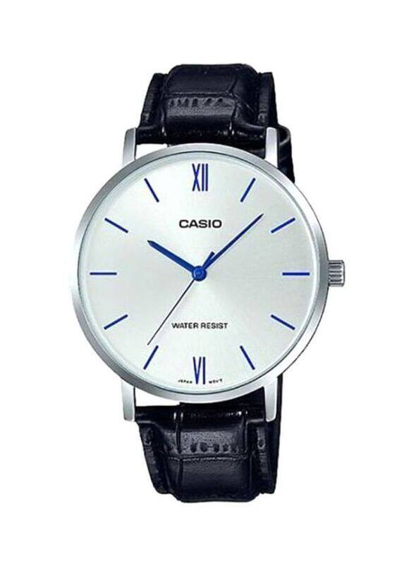 Casio Enticer Analog Watch for Men with Leather Band, Water Resistant, MTP-VT01L-7B1UDF, Black/Silver
Casio Enticer Analog Watch for Men with Leather Band, Water Resistant, MTP-VT01L-7B1UDF, Black/Silver