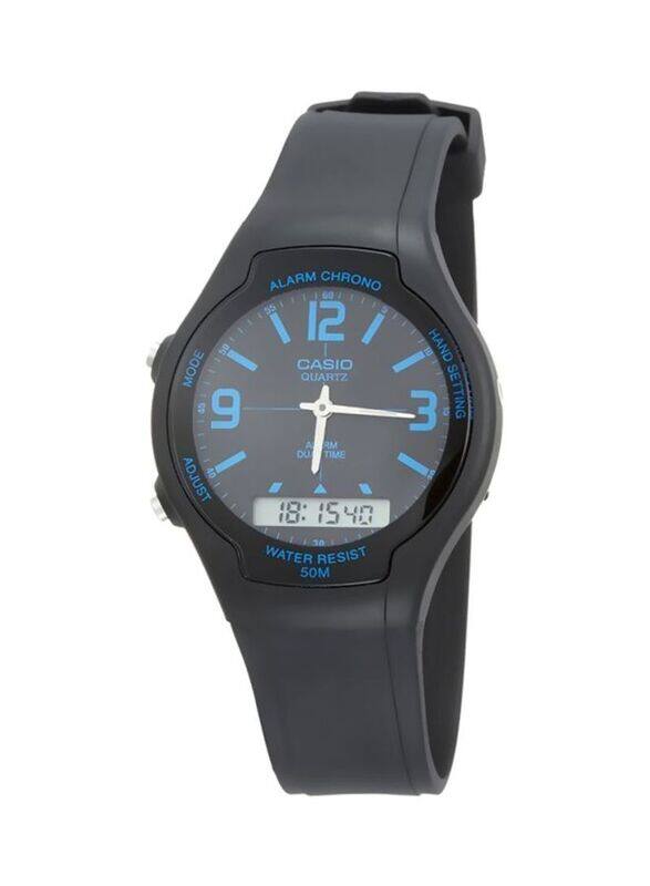 Casio Youth Analog + Digital Watch for Men with Resin Band, Splash Resistant, AW90H-2BVDF, Black/Blue
Casio Youth Analog + Digital Watch for Men with Resin Band, Splash Resistant, AW90H-2BVDF, Black/Blue