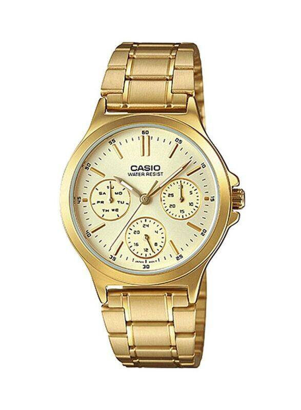 Casio Analog Watch for Women with Stainless Steel Band, Water Resistant & Chronograph, LTP-V300G-9A, Gold-Beige
Casio Analog Watch for Women with Stainless Steel Band, Water Resistant & Chronograph, LTP-V300G-9A, Gold-Beige