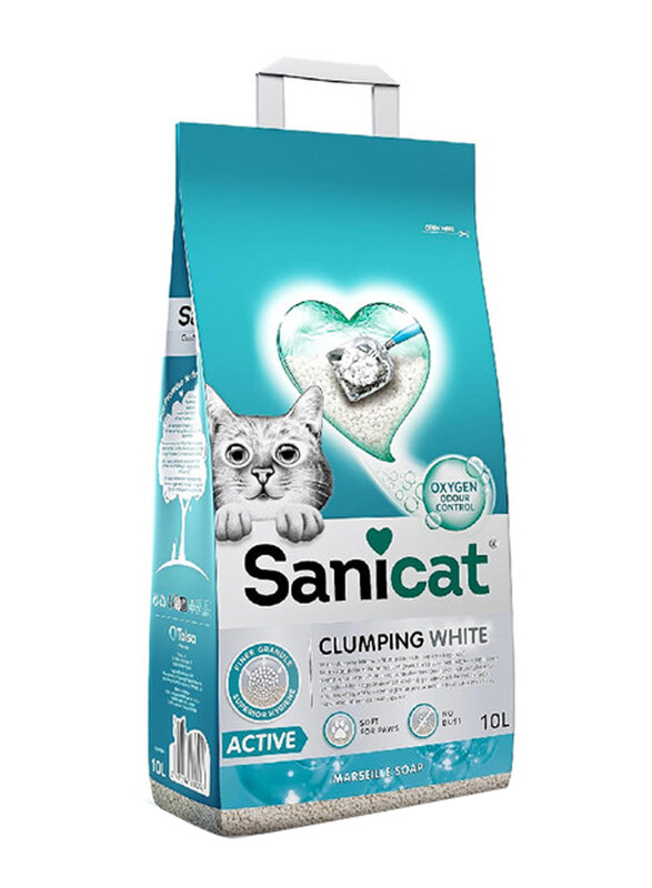 Sanicat Clumping White Active Marseille Soap Cat Litter, 10 Liter, Multicolour
Sanicat Clumping White Active Marseille Soap Cat Litter, 10 Liter, Multicolour