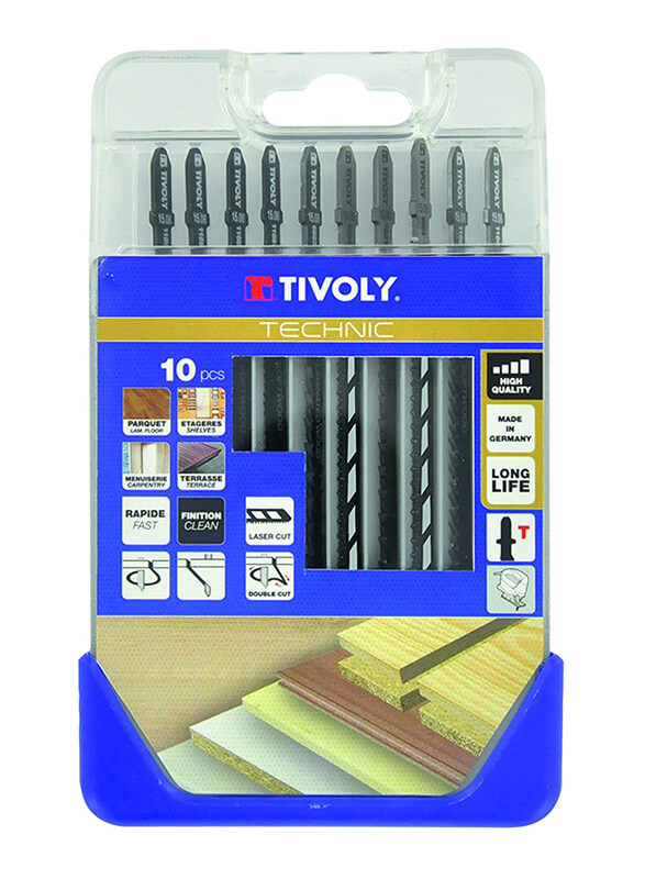 Tivoly 10-Piece Jigsaw Blade Set for Softwood, Chipboards, Wood Core Plywood & Fiber Boards, Silver
Tivoly 10-Piece Jigsaw Blade Set for Softwood, Chipboards, Wood Core Plywood & Fiber Boards, Silver