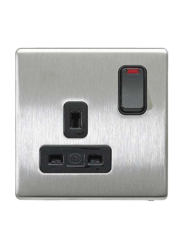 MK Aspect K24657 BSS B 13AMP Double-Pole Switched Socket with Neon Light, Silver/Black
MK Aspect K24657 BSS B 13AMP Double-Pole Switched Socket with Neon Light, Silver/Black