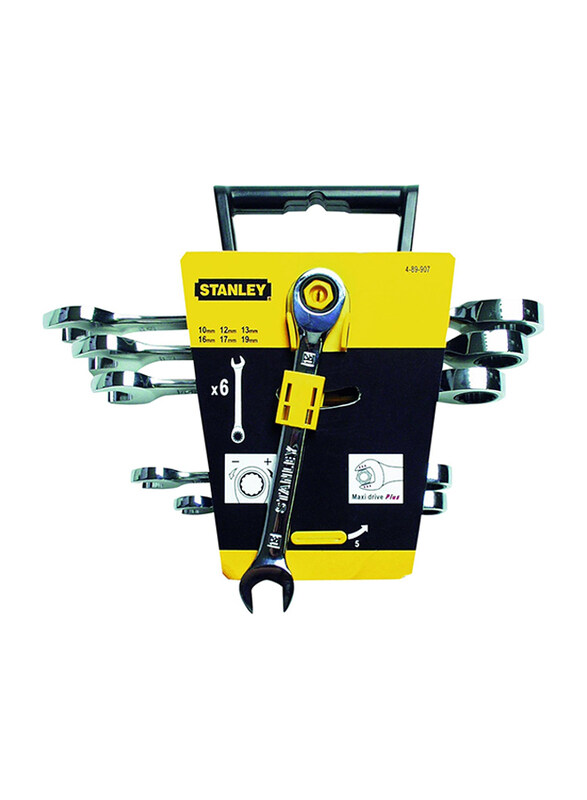 Stanley 6 Piece Maxi Drive Plus Combination Ratchet Spanner Set, 4-89-907, Yellow/Black
Stanley 6 Piece Maxi Drive Plus Combination Ratchet Spanner Set, 4-89-907, Yellow/Black