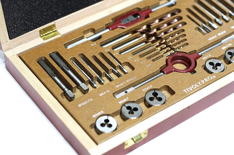 Tivoly 30-Piece 7 Sets of 2 Tap Die 2 Accessories M3 to M12+ 7 Furius HSS Metal Drill Bits, MTF30, Silver
Tivoly 30-Piece 7 Sets of 2 Tap Die 2 Accessories M3 to M12+ 7 Furius HSS Metal Drill Bits, MTF30, Silver