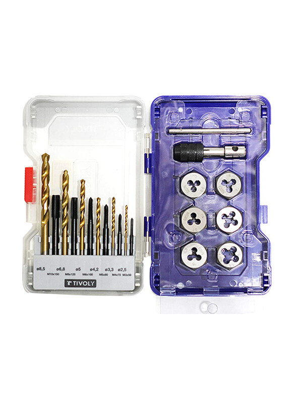 Tivoly 19-Piece Drills, Taps and Dies for Materials Processing for Drilling Jobs Set, Gold/Black
Tivoly 19-Piece Drills, Taps and Dies for Materials Processing for Drilling Jobs Set, Gold/Black