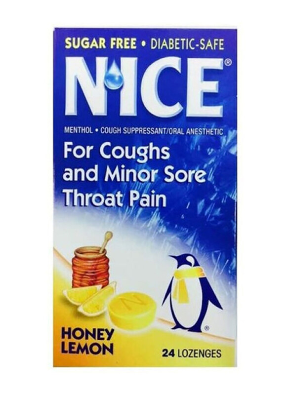 Nice Sugar Free Honey Lemon Coughs & Minor Sore Throat Pain Lozenges, 24 Lozenges
Nice Sugar Free Honey Lemon Coughs & Minor Sore Throat Pain Lozenges, 24 Lozenges