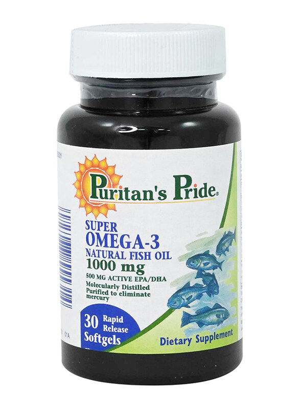 Puritan's Pride Puritans Pride Super Omega 3 1000 mg Natural Fish Oil, 30 Softgels
Puritan's Pride Puritans Pride Super Omega 3 1000 mg Natural Fish Oil, 30 Softgels