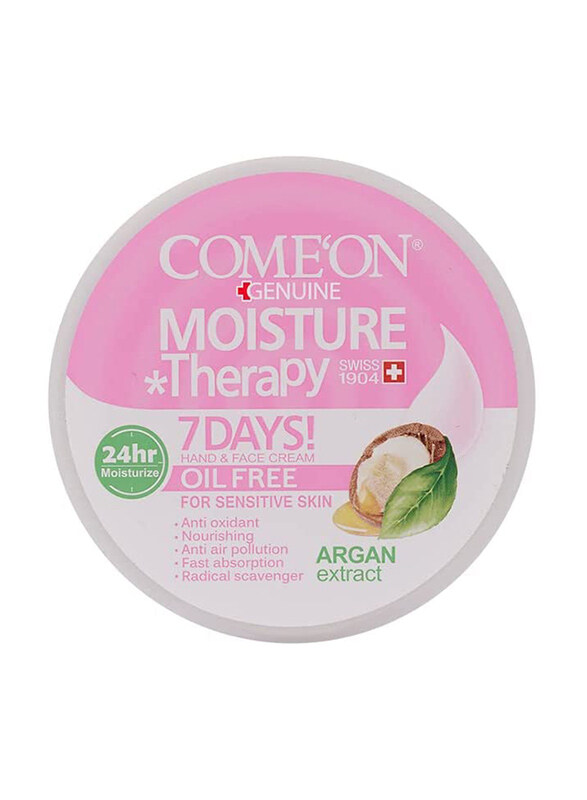 Come'on Argan Extract Hand & Face Sensitive Skin Moisturizing Cream for Women, 240ml
Come'on Argan Extract Hand & Face Sensitive Skin Moisturizing Cream for Women, 240ml