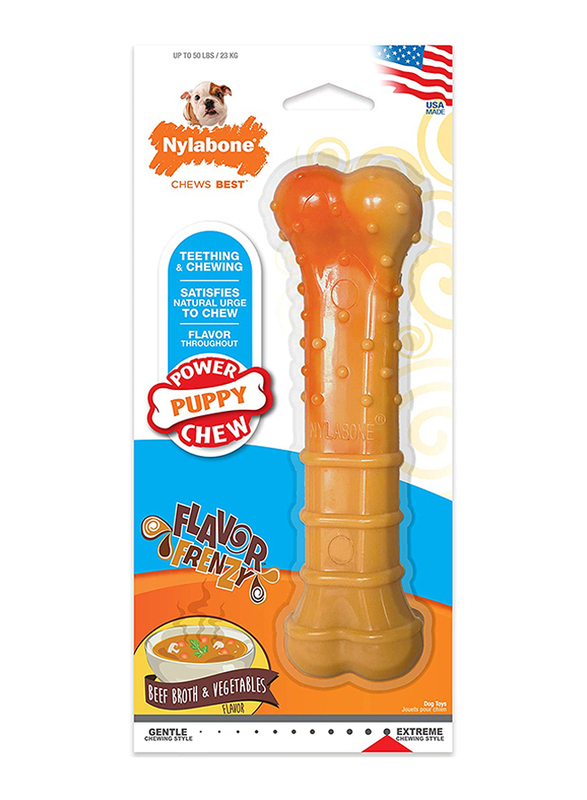 Nylabone Beef Broth & Vegetables Power Textured Nylon Puppy Teething Chew Toy, Large/Giant, Orange
Nylabone Beef Broth & Vegetables Power Textured Nylon Puppy Teething Chew Toy, Large/Giant, Orange