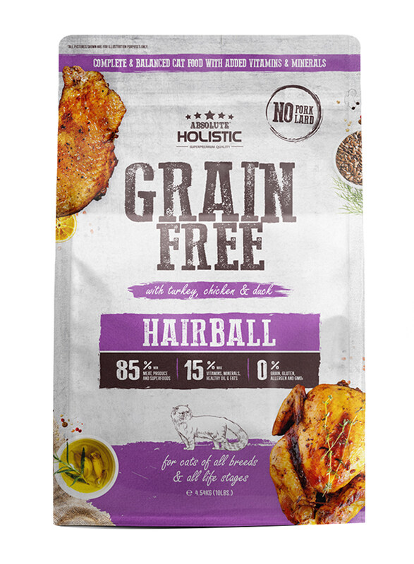 Absolute Holistic Grain Free Hairball Turkey Chicken & Duck Dry Cat Food, 1.36 Kg
Absolute Holistic Grain Free Hairball Turkey Chicken & Duck Dry Cat Food, 1.36 Kg