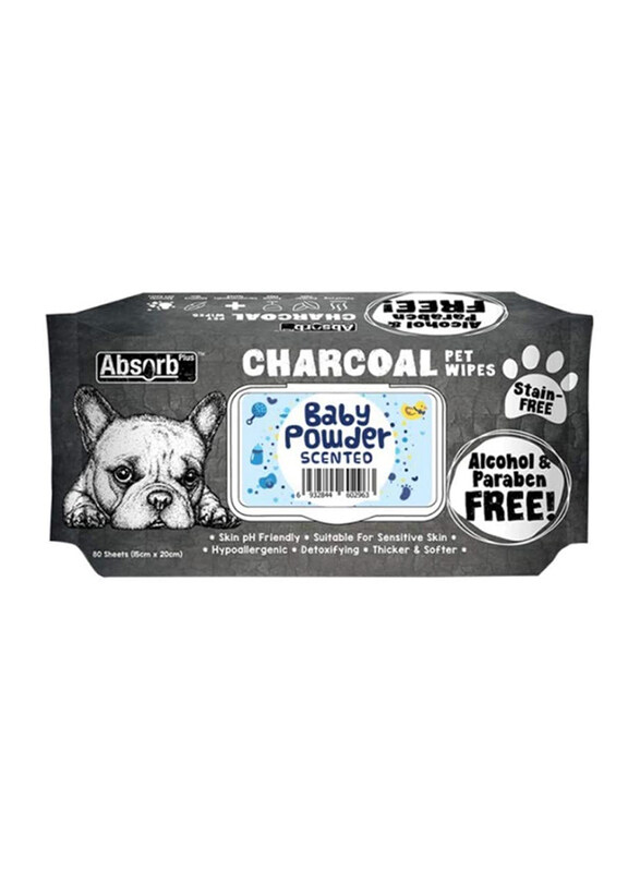 Absolute Pet Absorb Plus Charcoal Pet Wipes with Baby Powder Scent, 80 Sheets, White
Absolute Pet Absorb Plus Charcoal Pet Wipes with Baby Powder Scent, 80 Sheets, White