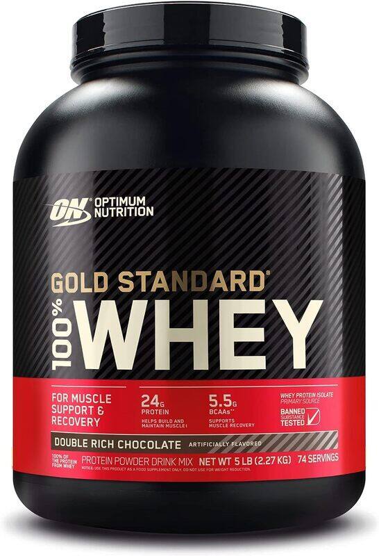 OPTIMUM NUTRITION Gold Standard 100 Percent Whey Protein - Double Rich Chocolate - 2.27 Kg
OPTIMUM NUTRITION Gold Standard 100 Percent Whey Protein - Double Rich Chocolate - 2.27 Kg