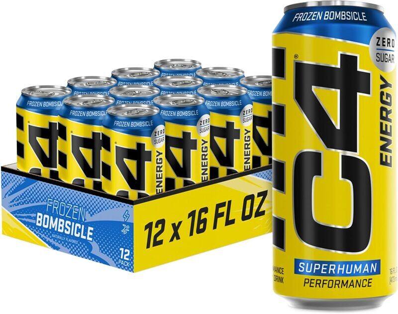 cellucor C4 Energy Drink 16oz (Pack of 12) - Frozen Bombsicle - Sugar Free Pre Workout Performance Drink
cellucor C4 Energy Drink 16oz (Pack of 12) - Frozen Bombsicle - Sugar Free Pre Workout Performance Drink