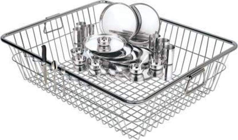 NEEJAN Stainless Steel Utensil/Dish Drainer/Bartan Tokra/Kitchen Organizer/Utensils Basket/Dish Basket/Dish Rack with Tool Holder
NEEJAN Stainless Steel Utensil/Dish Drainer/Bartan Tokra/Kitchen Organizer/Utensils Basket/Dish Basket/Dish Rack with Tool Holder