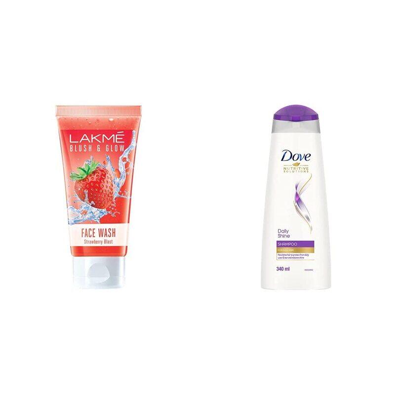 LAKMÉ Blush And Glow Gel Face Wash Strawberry Blast With Daily Shine Shampoo Face Wash 100g, Shampoo 340ml
LAKMÉ Blush And Glow Gel Face Wash Strawberry Blast With Daily Shine Shampoo Face Wash 100g, Shampoo 340ml